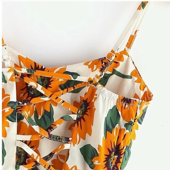 New! Clearance 🔥 Plus Size or Reg Sizes Sunflower 🌻 Boho Cami Dress - Picture 4 of 5